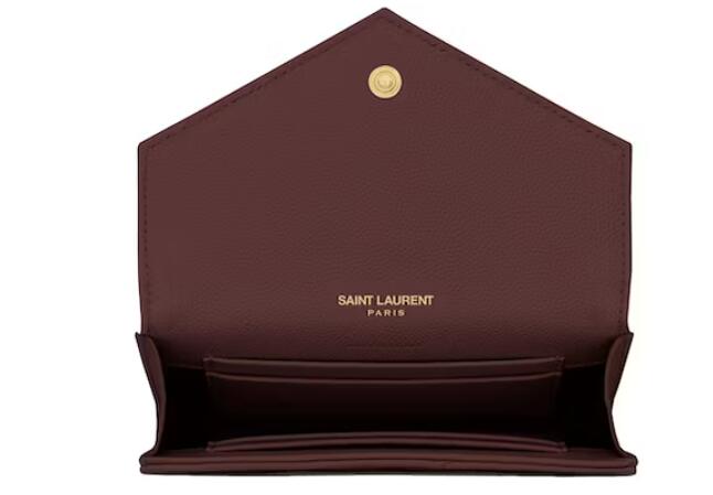 Sa1nt Lau*nt Cassandre Grain De Poudre Envelope Wallet Small Rouge Legion