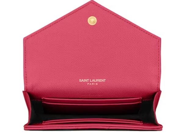 Sa1nt Lau*nt Cassandre Grain De Poudre Envelope Wallet Small Fuchsia