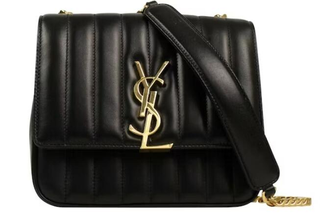 Sa1nt Lau*nt Vicky Crossbody Smooth Leather Medium Black