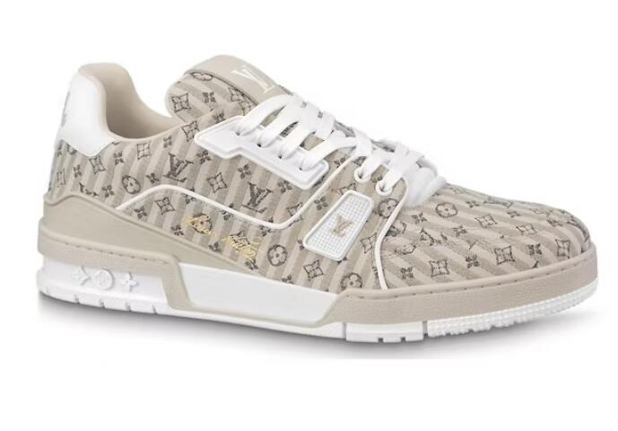 L0vis Vvtt0n Trainer Beige Stripe Monogram