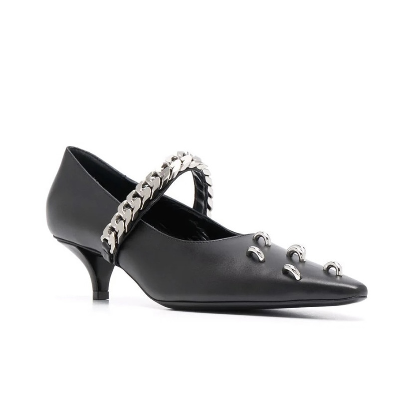 GIVENCHY BLACK STILETTO PUMPS WITH METAL DETAILS