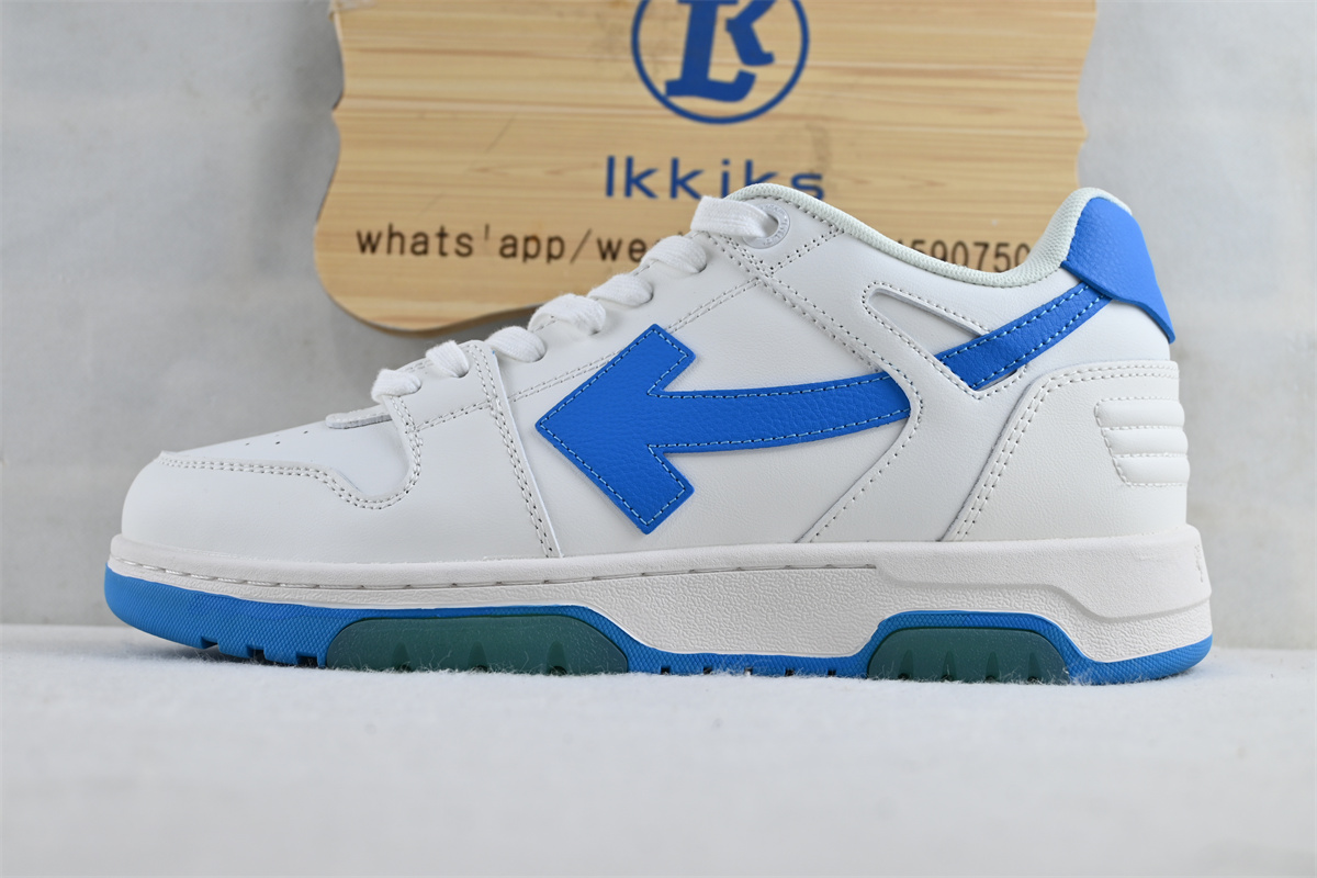 OFF-WHITE Out Of Office OOO Low Tops White Blue