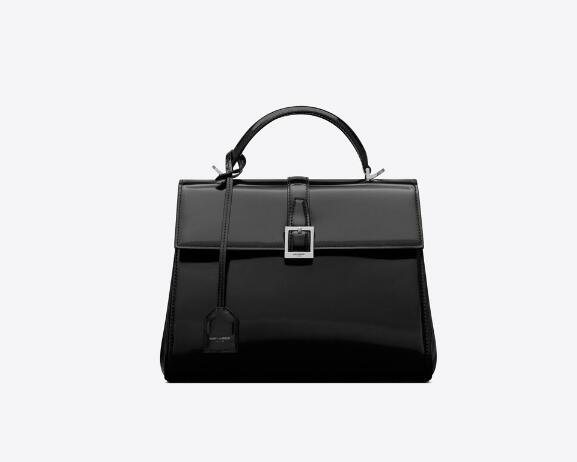 Sa1nt Lau*nt Le Fermoir Small Top Handle Bag In Shiny Leather
