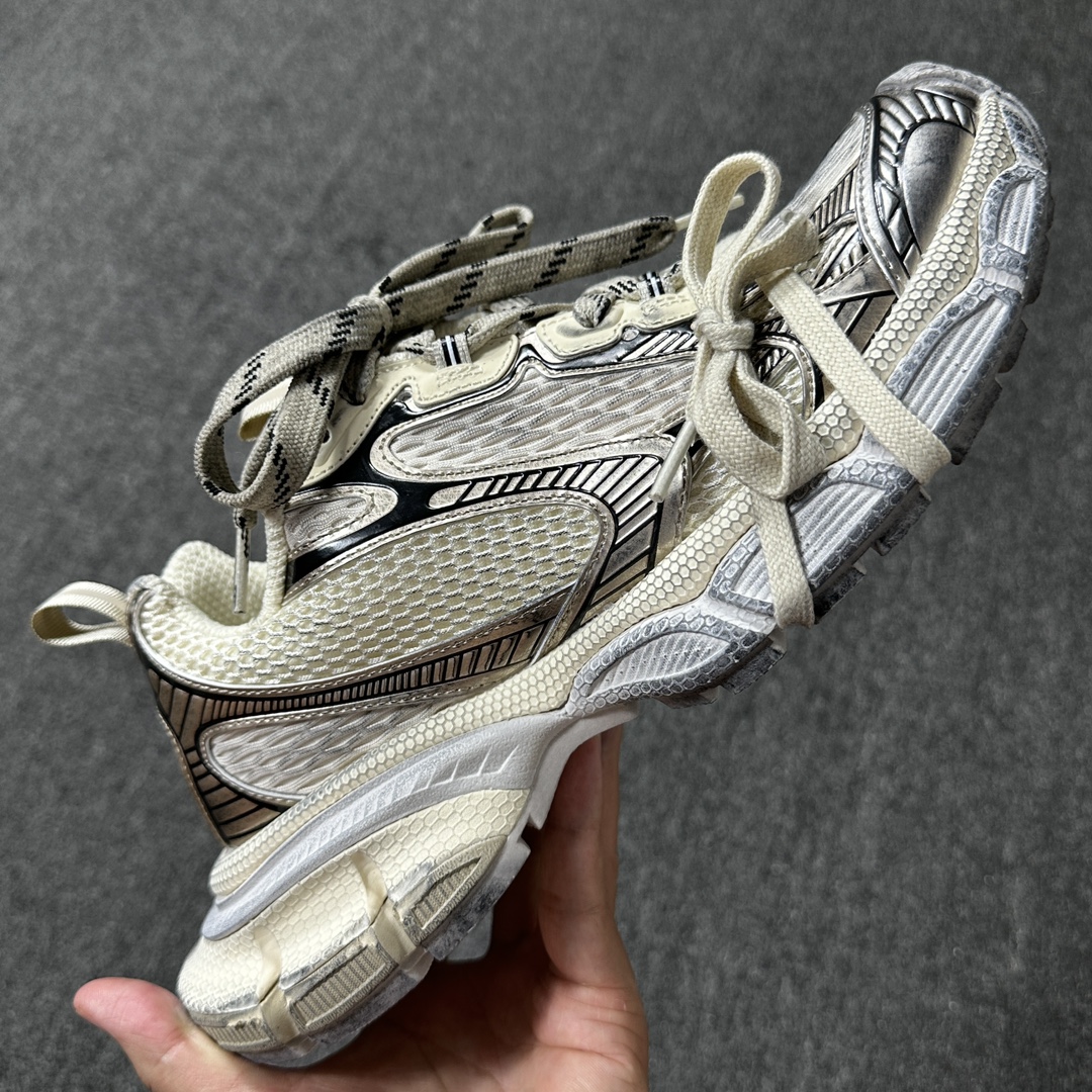 Ba1en*iaga White 3xl Mesh-panel Sneakers