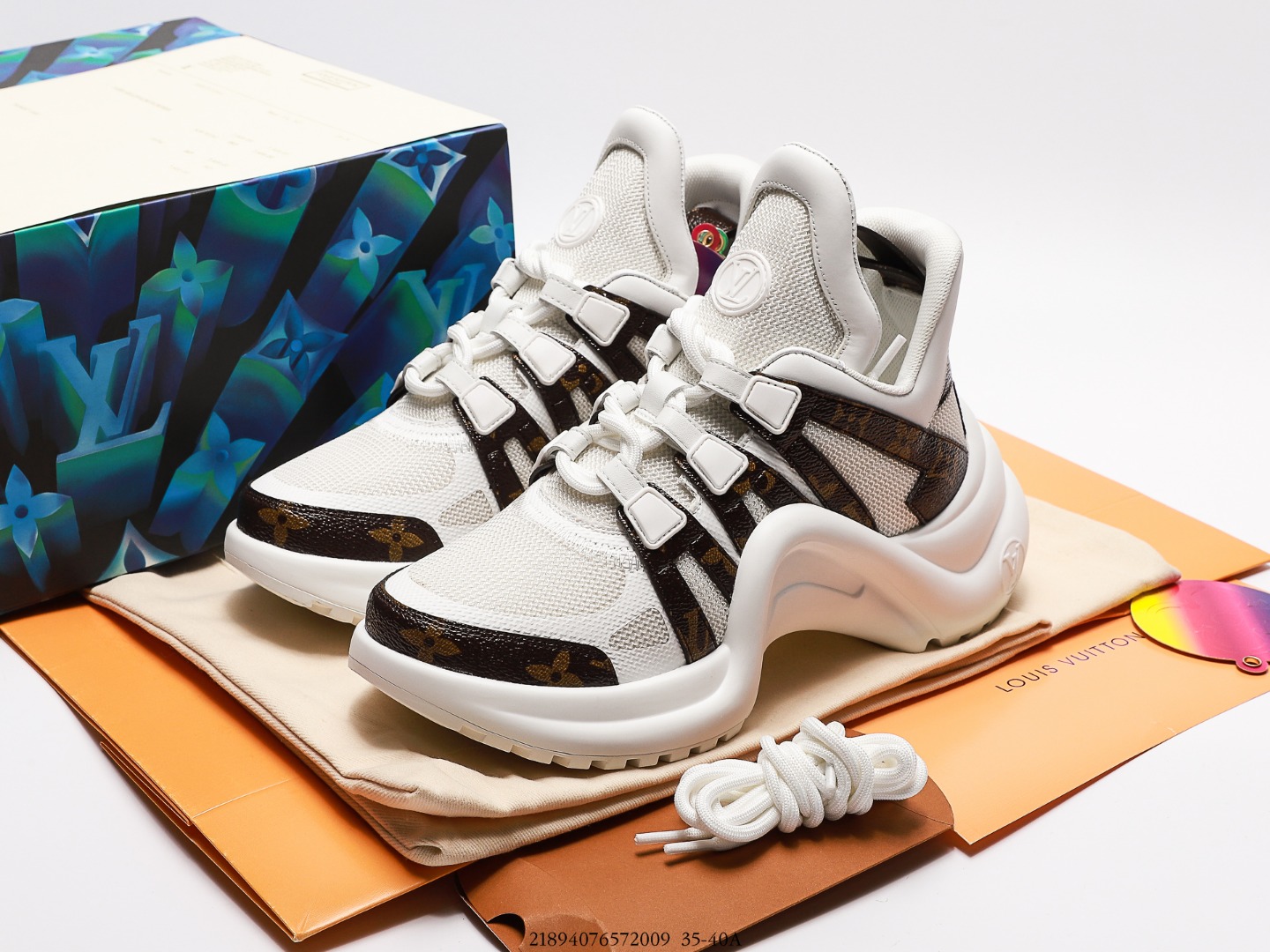 L0vis Vvtt0n White Nylon And Leather Archlight Low Top Sneakers