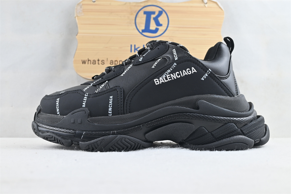 Ba1en*iaga Triple S Allover Logo Black