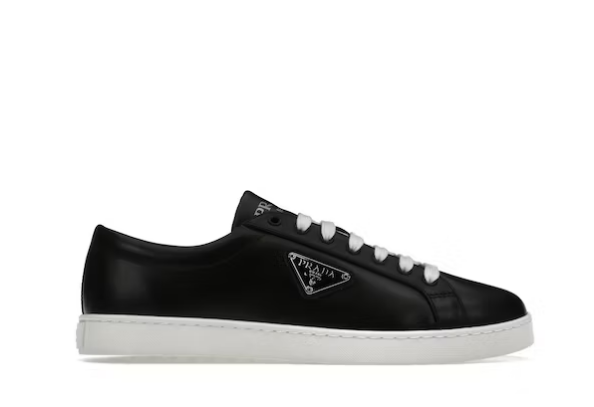 Pra*a Brushed Sneakers Leather Black Black White