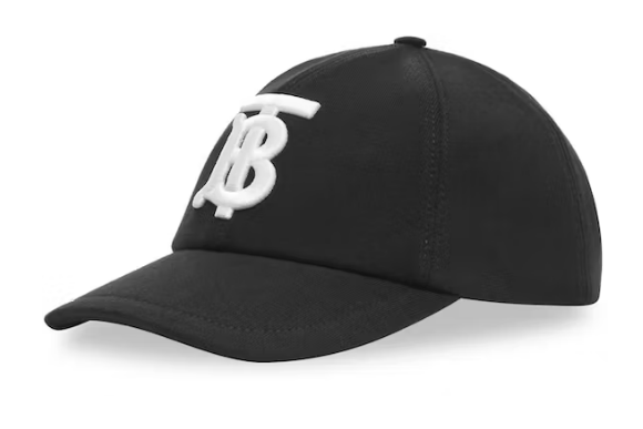 Bv*b*rry Monogram Motif Cotton Jersey Baseball Cap Black White
