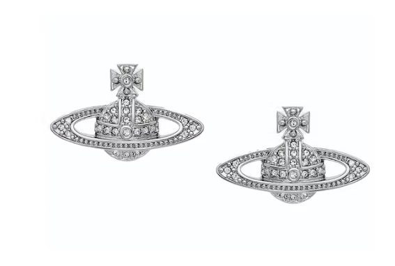 Vivienne Westwood Earrings Mini Bas Relief Silver