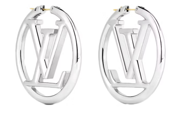 L0vis Vvtt0n L0vise Hoop Earrings Silver