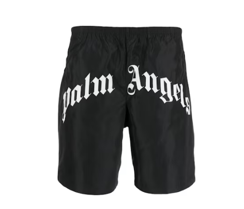 Palm Angels Logo Print Swimming Shorts Black