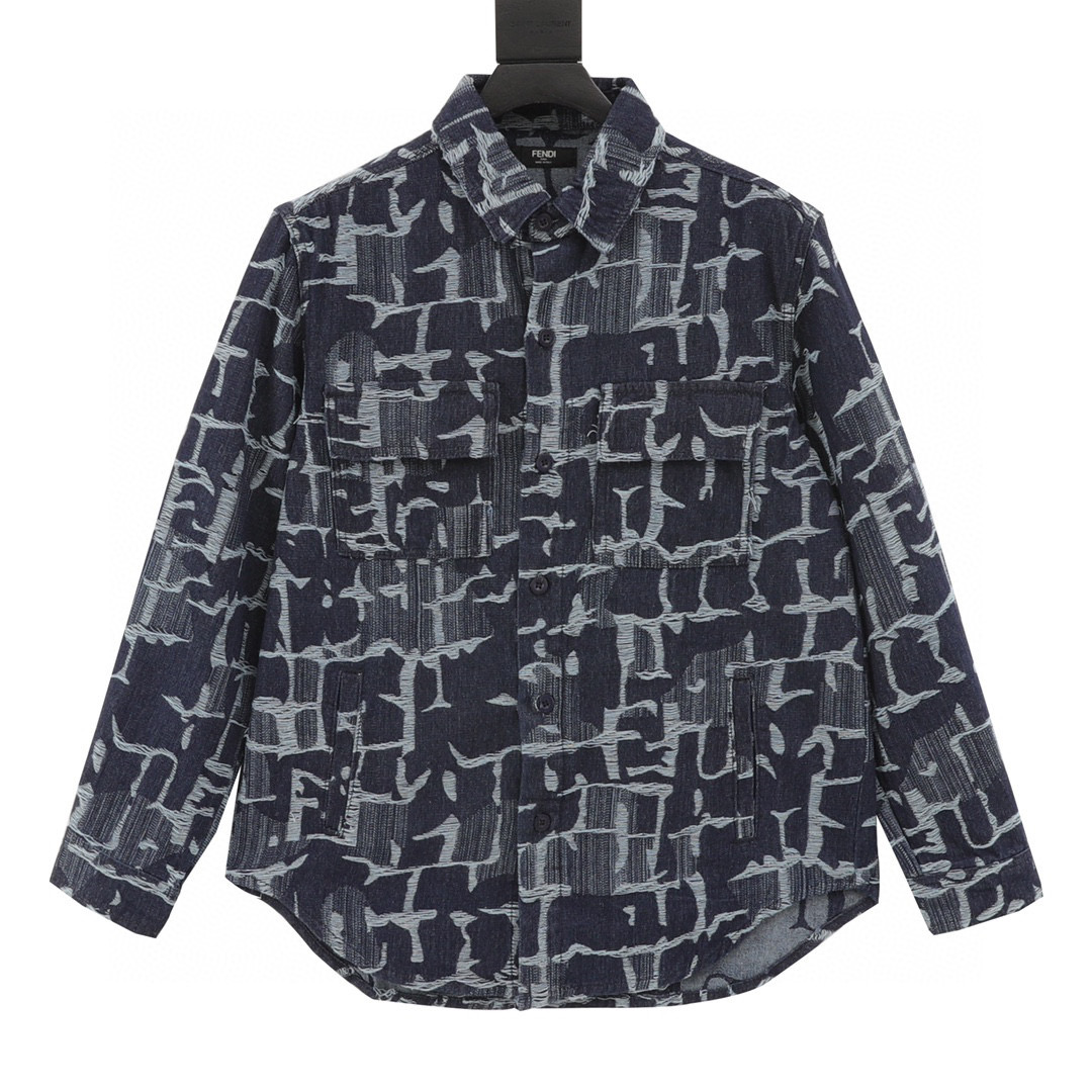 F**di Denim Long Sleeve Shirt Jacket 2024