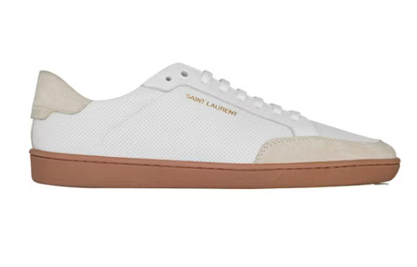 Sa1nt Lau*nt SL10 Court Leather White Grey