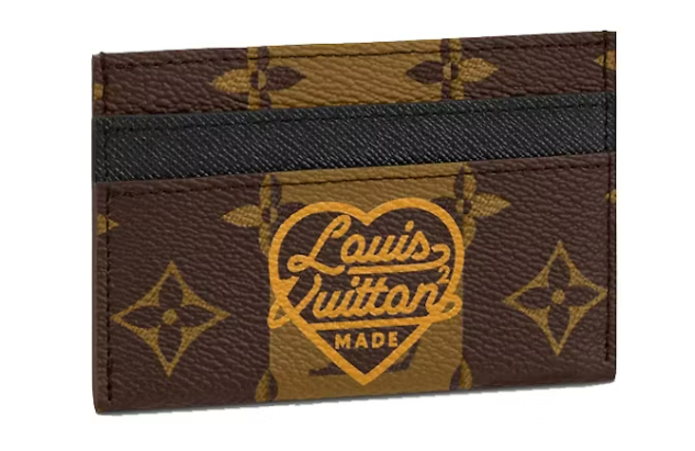 L0vis Vvtt0n x Nigo Double Card Holder Monogram Stripes Brown