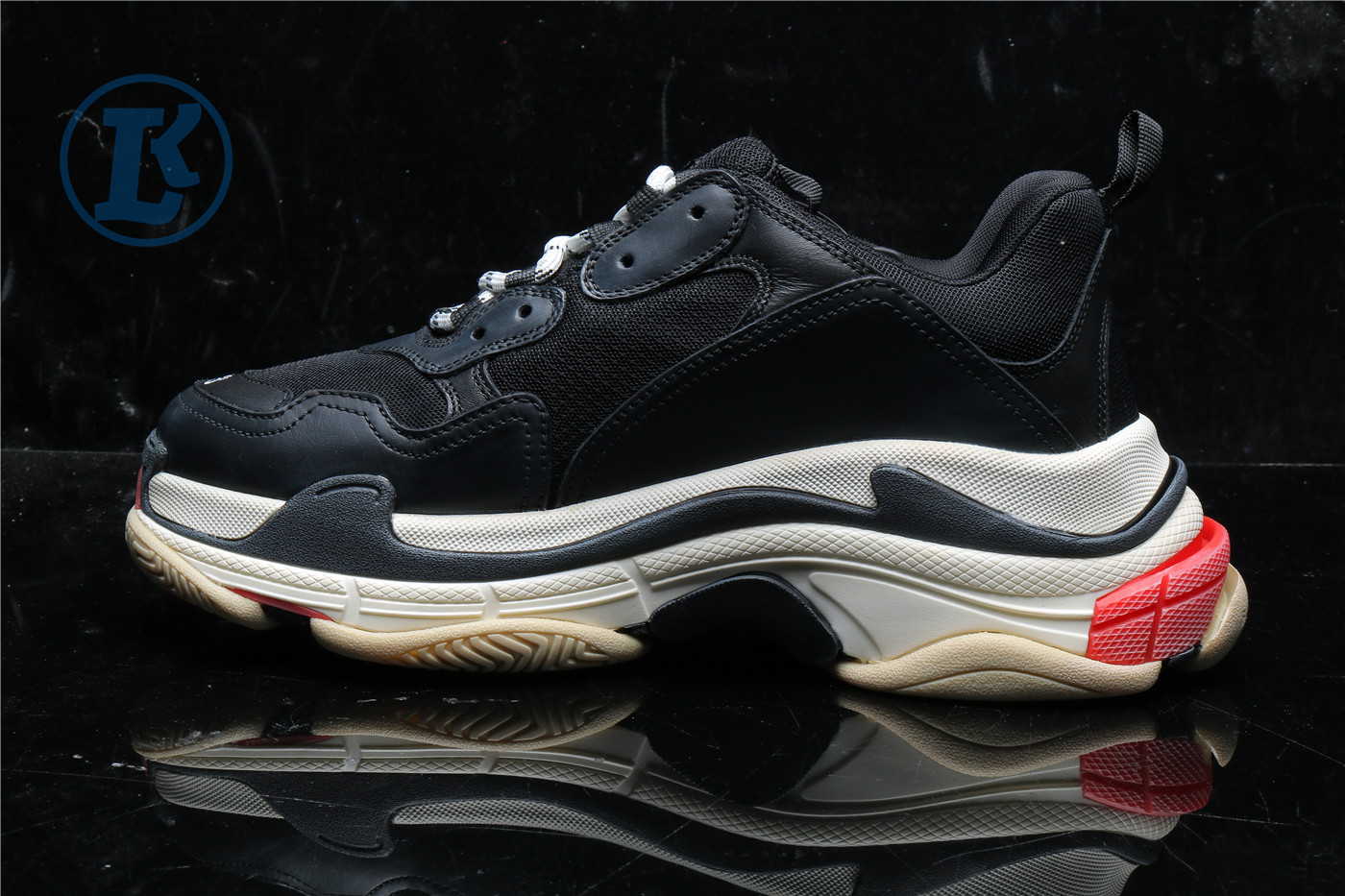 Balenciage Triple S Black White Red