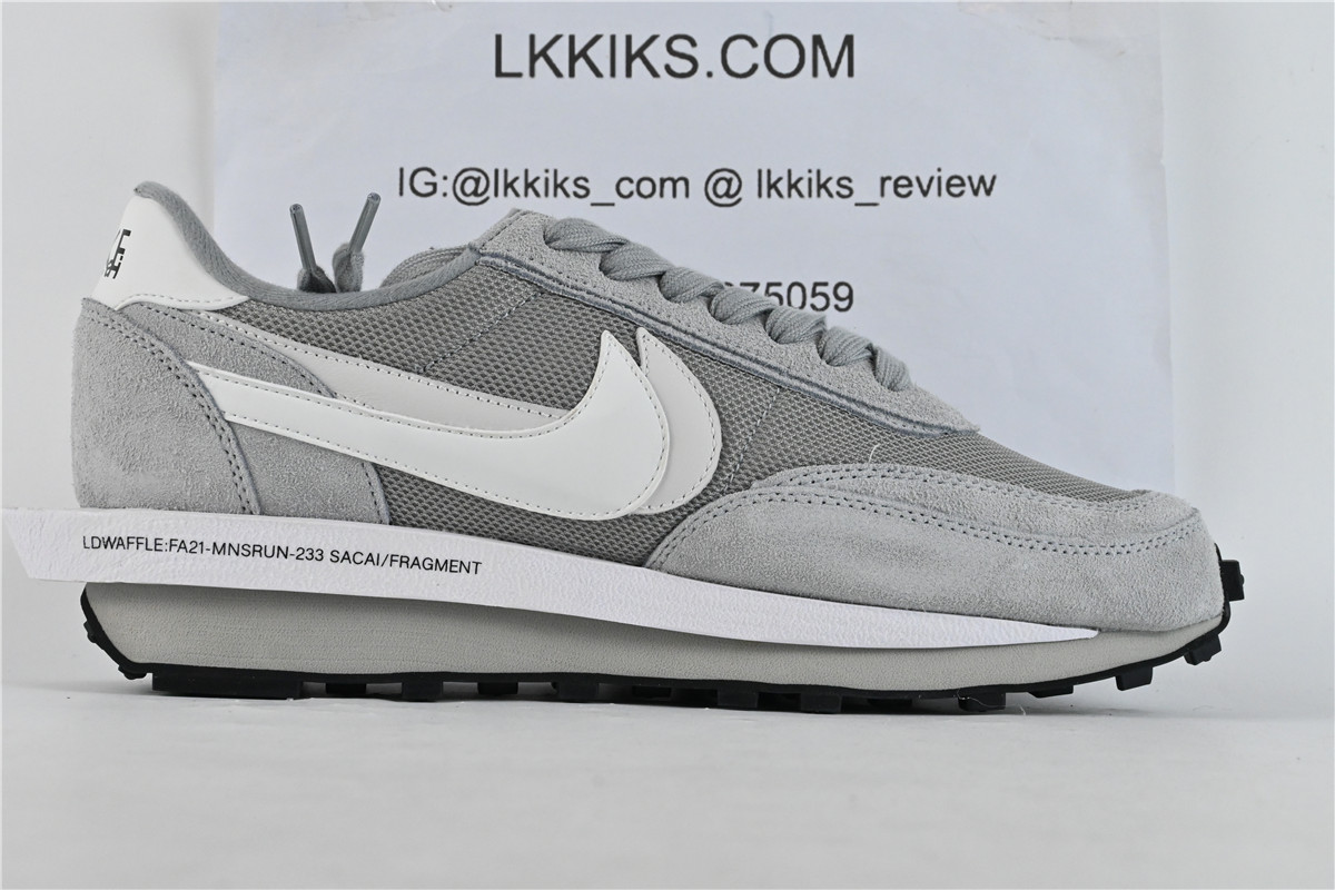 Sacai X FRAGMENT X Nike LD Waffle Light Smoke Grey
